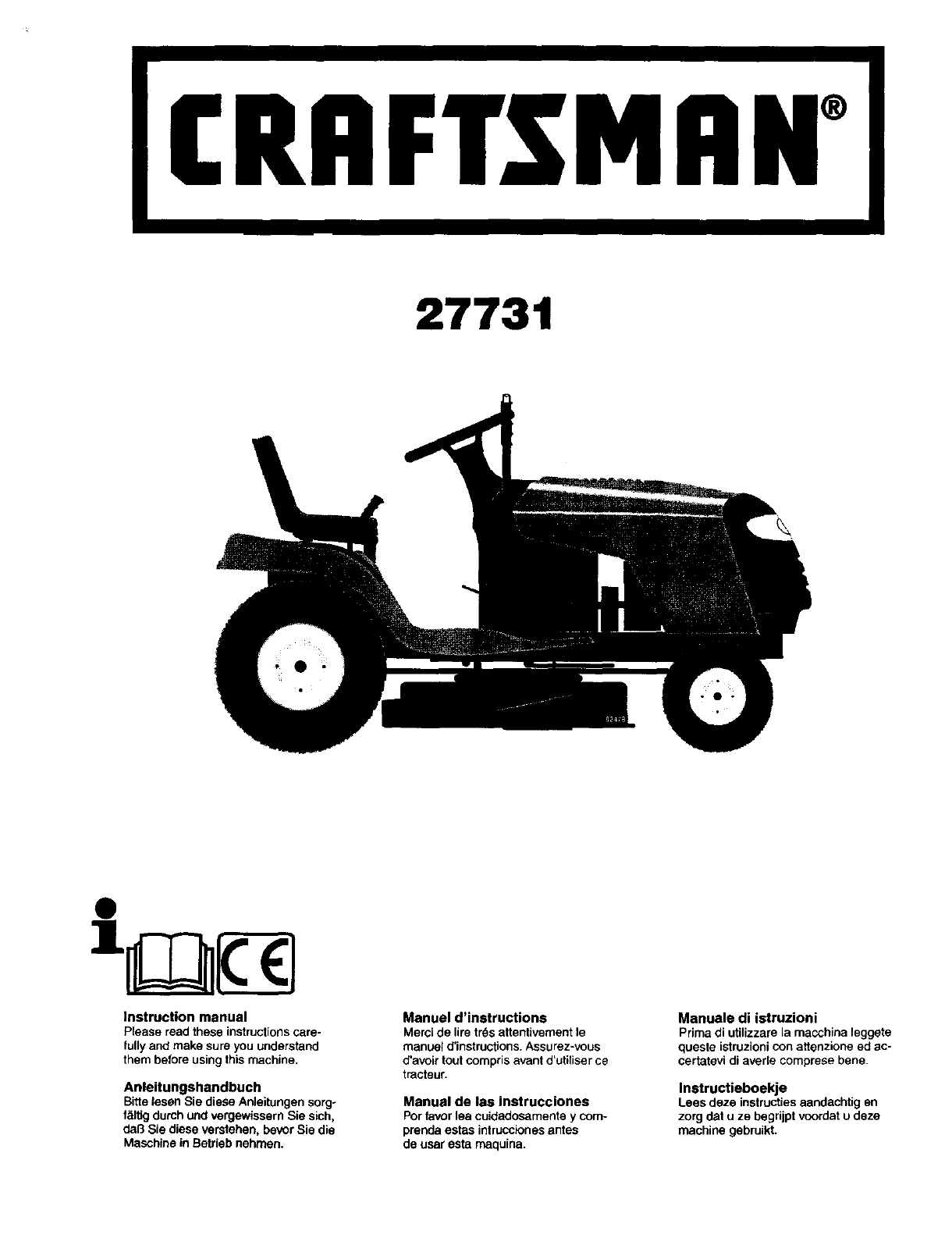 Craftsman 917277311 User Manual Lawn Tractor Manuals And Guides