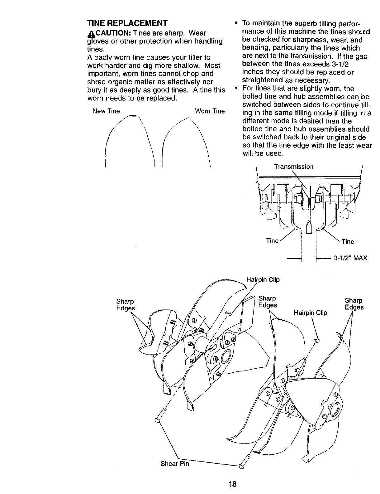 Craftsman 917293321 User Manual 6.5HP REAR TINE TILLER Manuals And