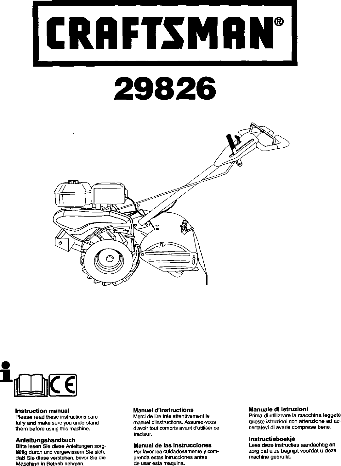 Craftsman 917298260 User Manual TILLER Manuals And Guides L0401396
