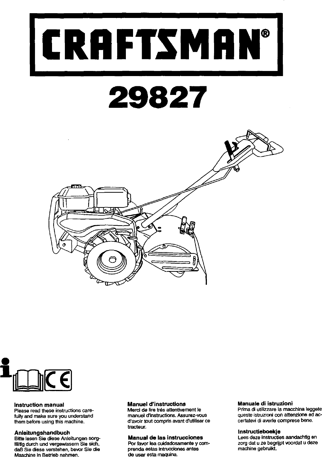 Craftsman 917298270 User Manual TILLER Manuals And Guides L0401397