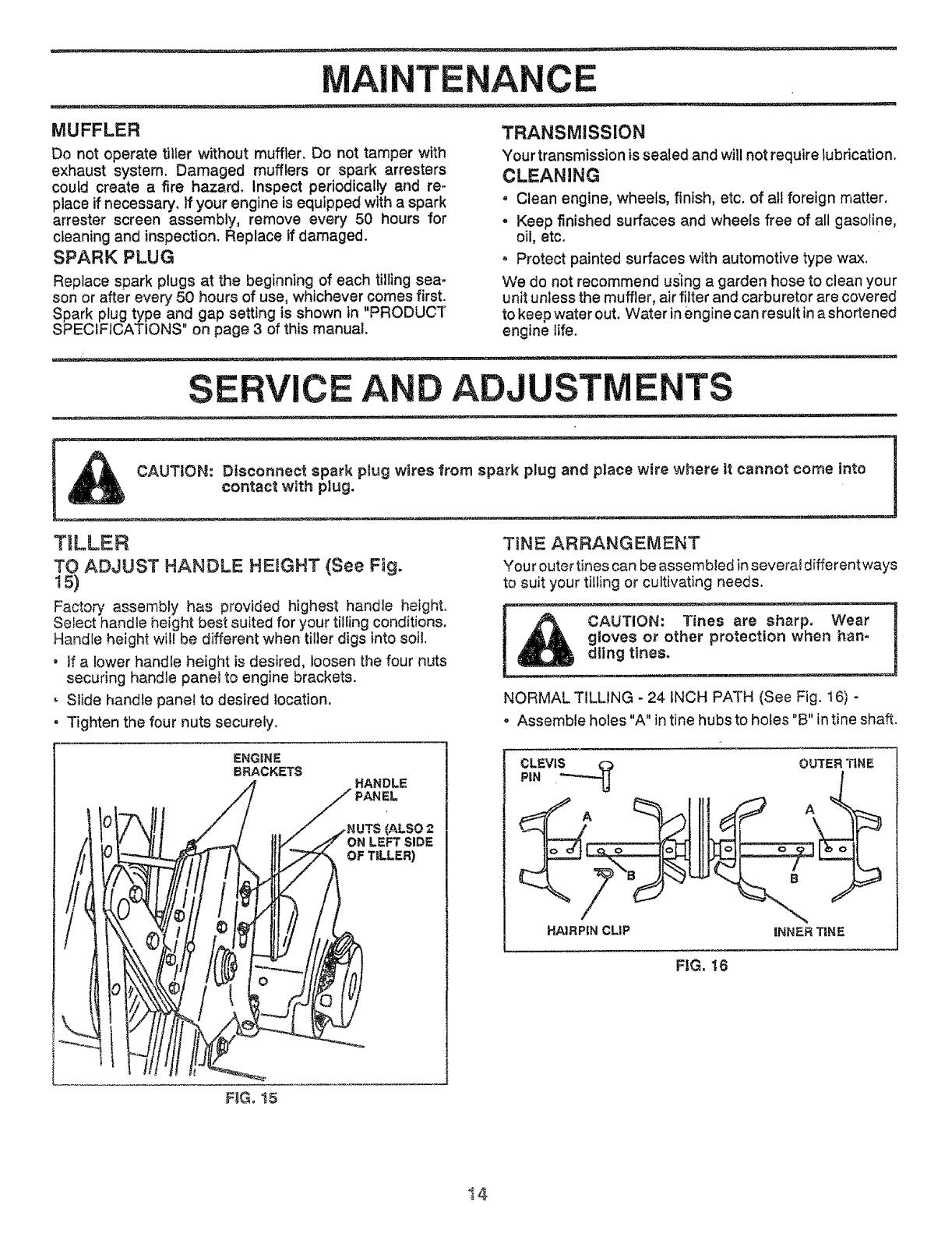 Craftsman 917298350 User Manual 5 H.P. TILLER Manuals And Guides L0811859