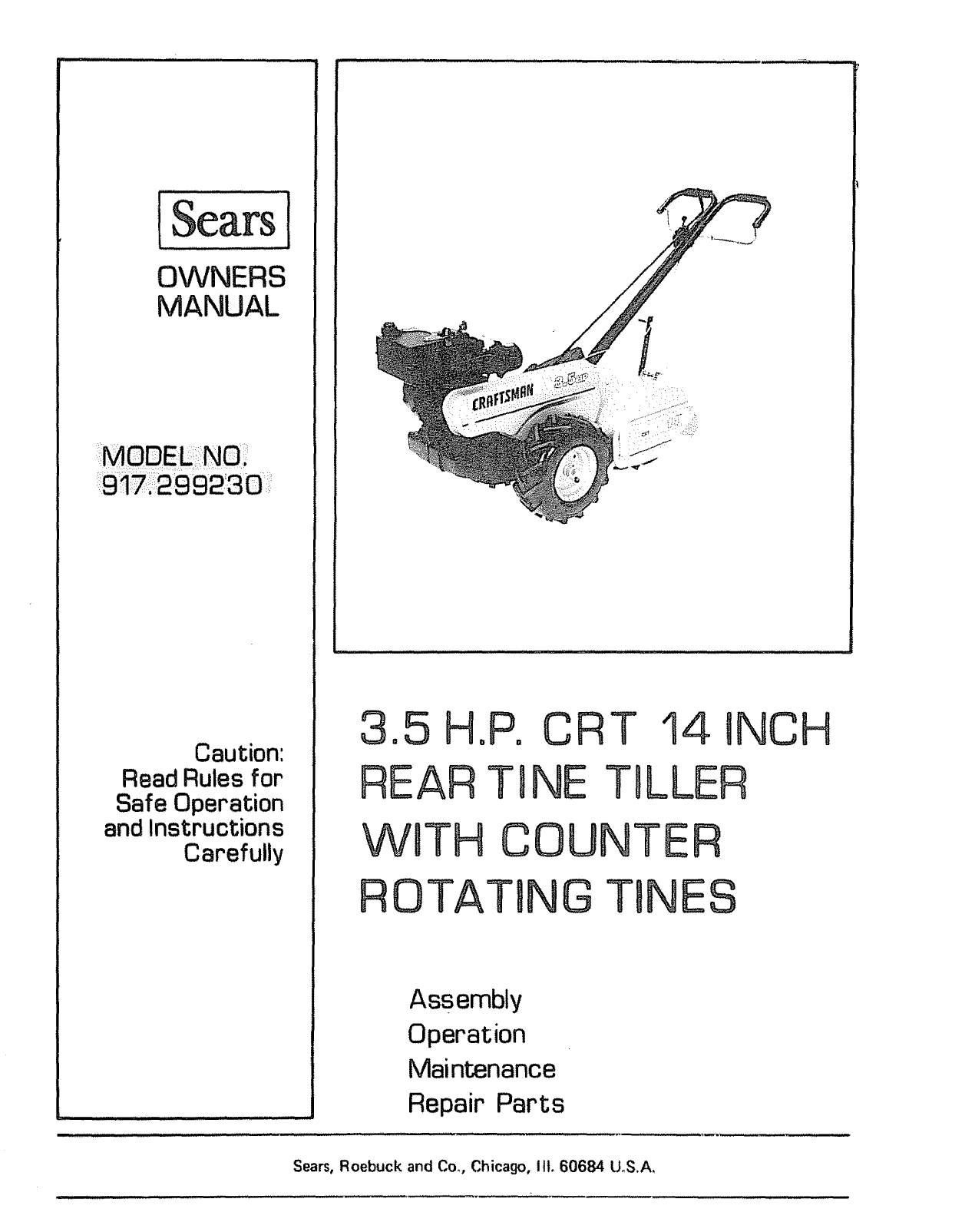 Craftsman T Parts Manual