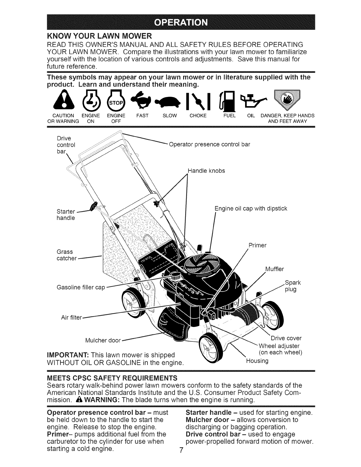 craftsman m220 lawn mower parts diagram