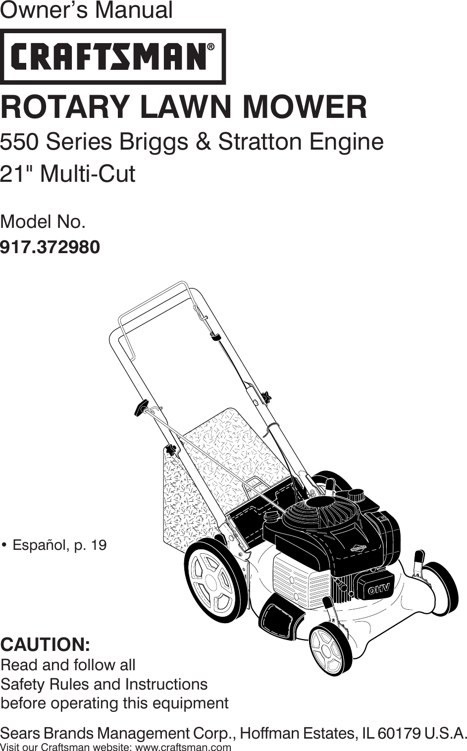 Craftsman 917372980 372980 es 115870396_r0 User Manual LAWN MOWER ...