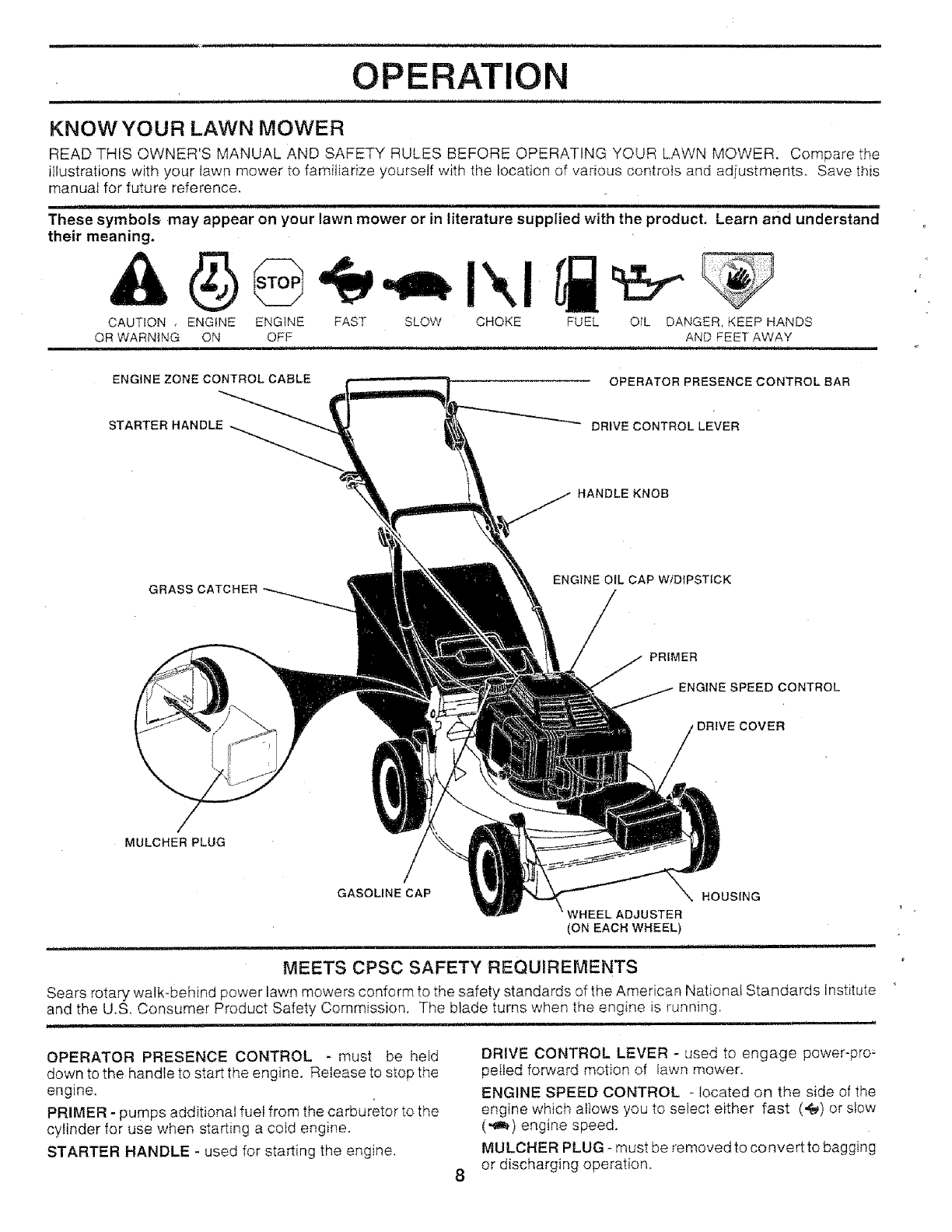 Craftsman 917376301 User Manual LAWN MOWER Manuals And Guides L0710527