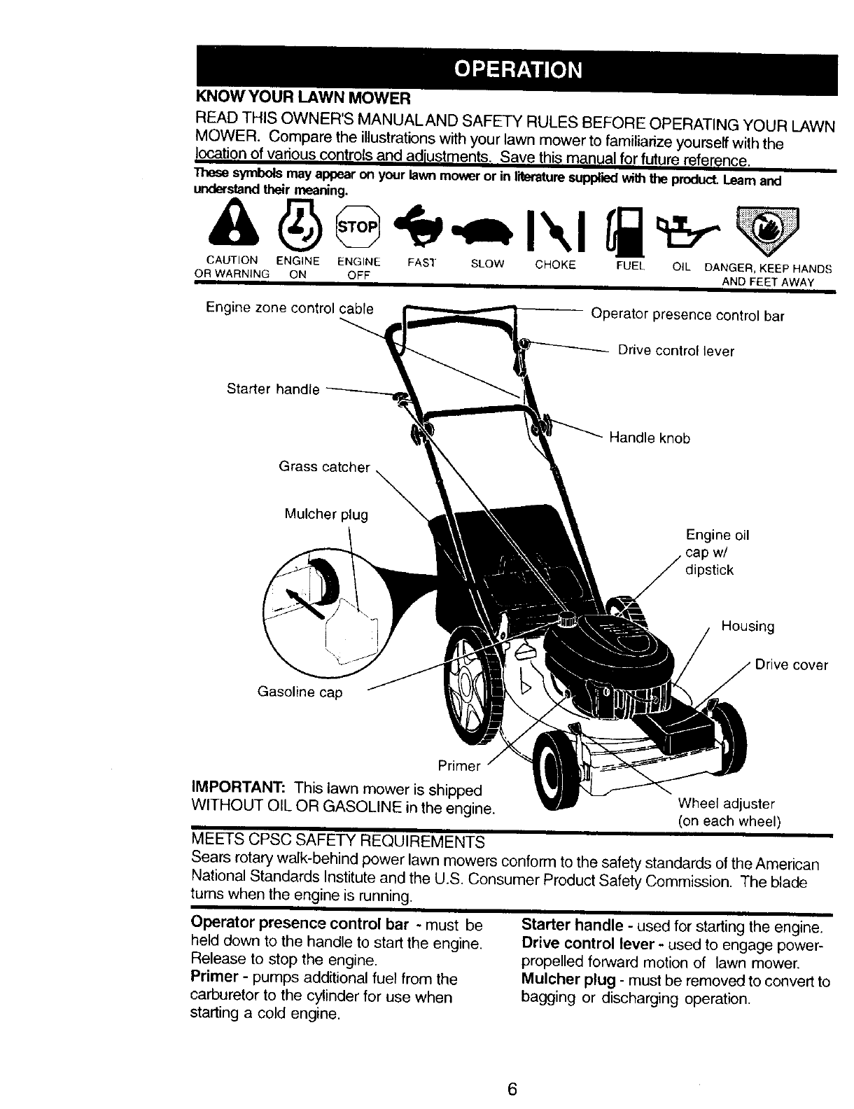 Craftsman 917377690 User Manual Gas, Walk Behind Lawnmower Manuals And ...