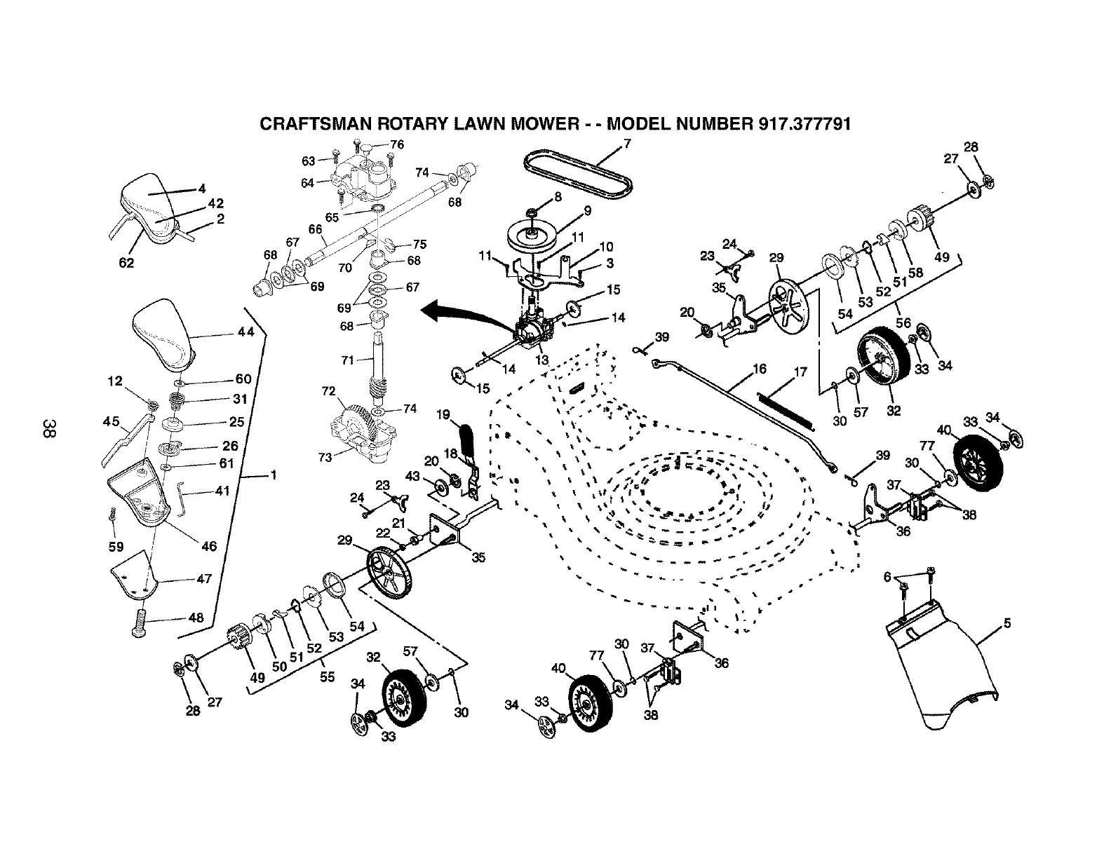 Craftsman 917377791 User Manual Gas, Walk Behind Lawnmower Manuals And ...