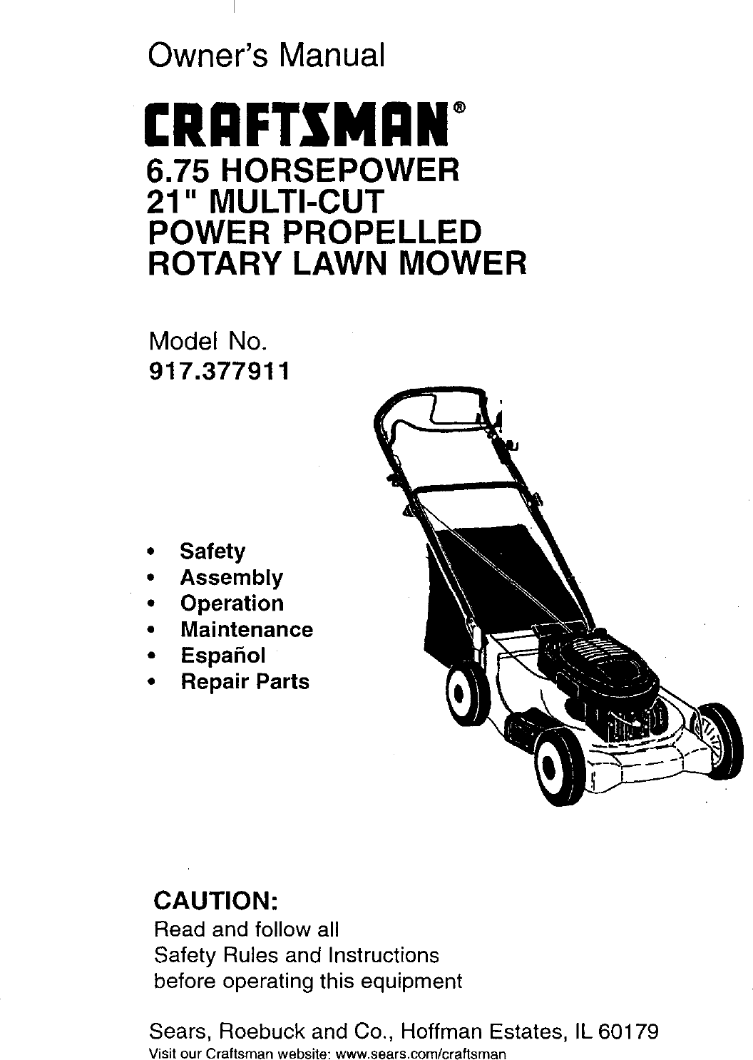 sears lawn mower maintenance