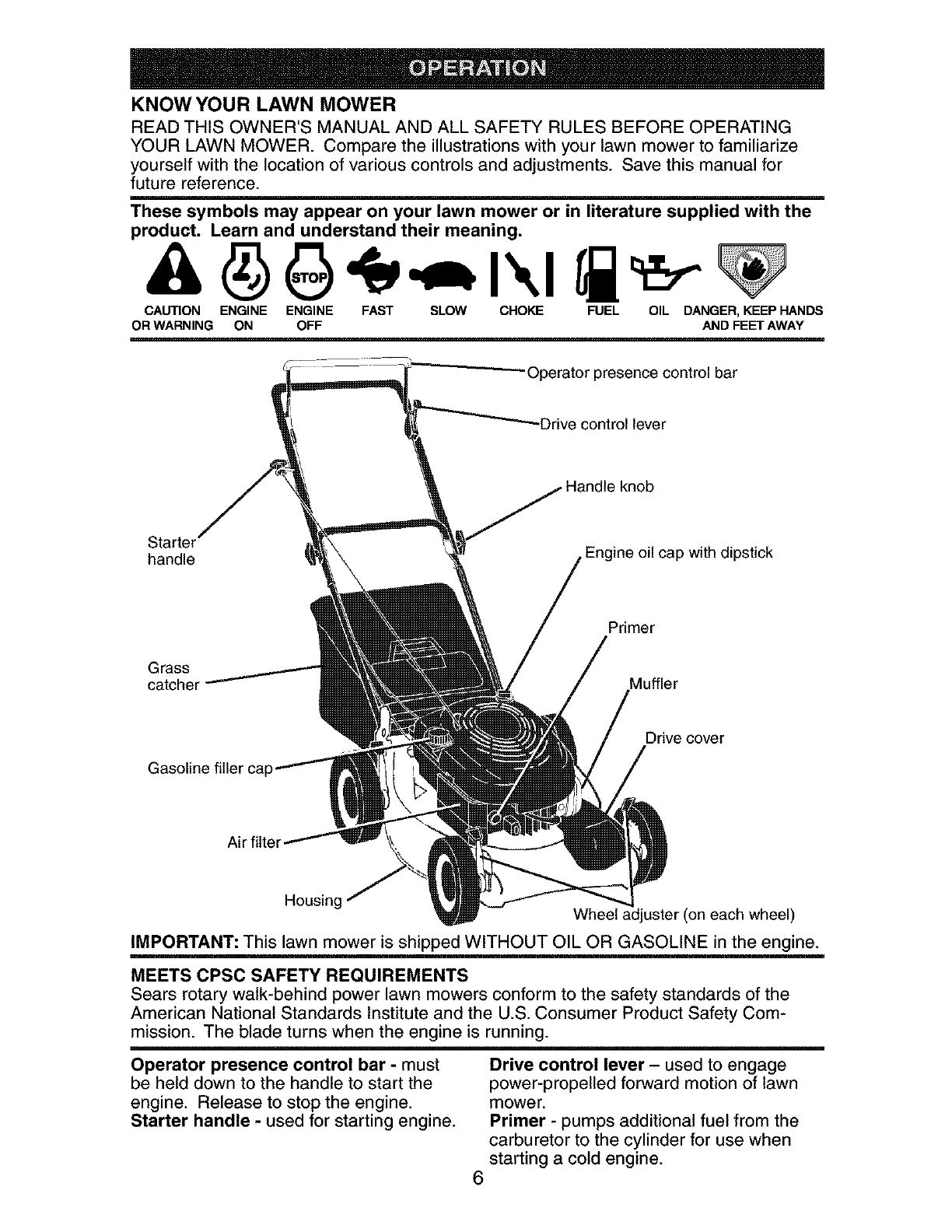 Craftsman 917378361 User Manual ROTARY MOWER Manuals And Guides L0303053