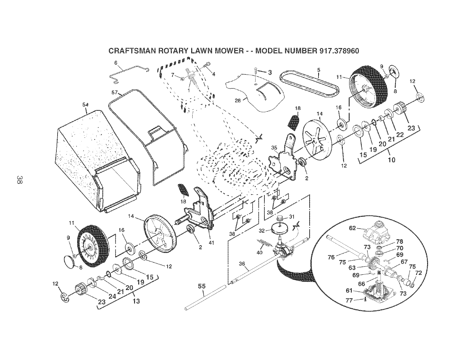 Craftsman 917378960 User Manual Gas, Walk Behind Lawnmower Manuals And