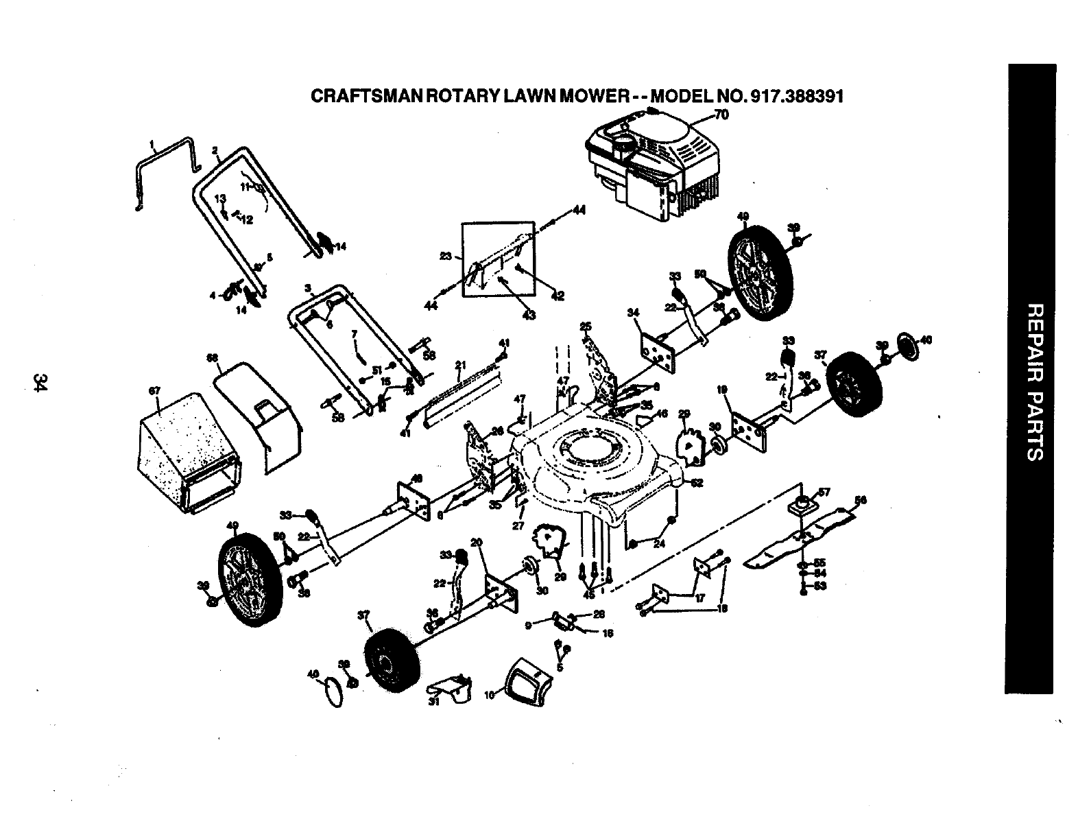 Craftsman 917388391 User Manual 6hp 21 Multi Cut Rotary Lawn Mower