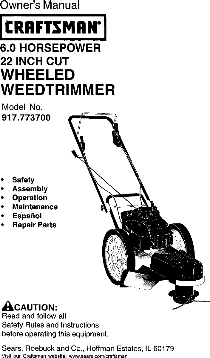 craftsman 22 inch weed trimmer