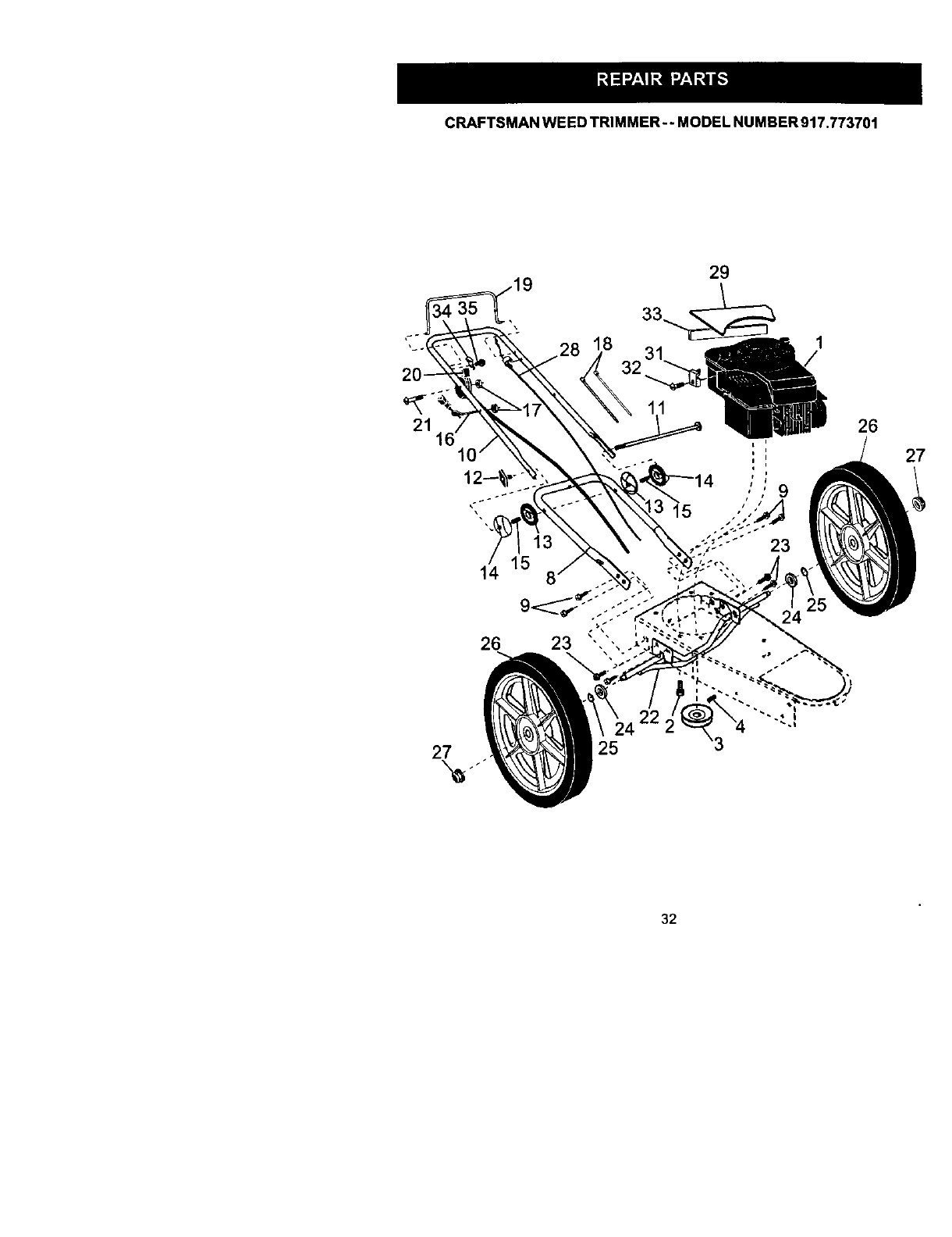 Craftsman 917773701 User Manual HIGH WHEEL WEED TRIMMER Manuals And