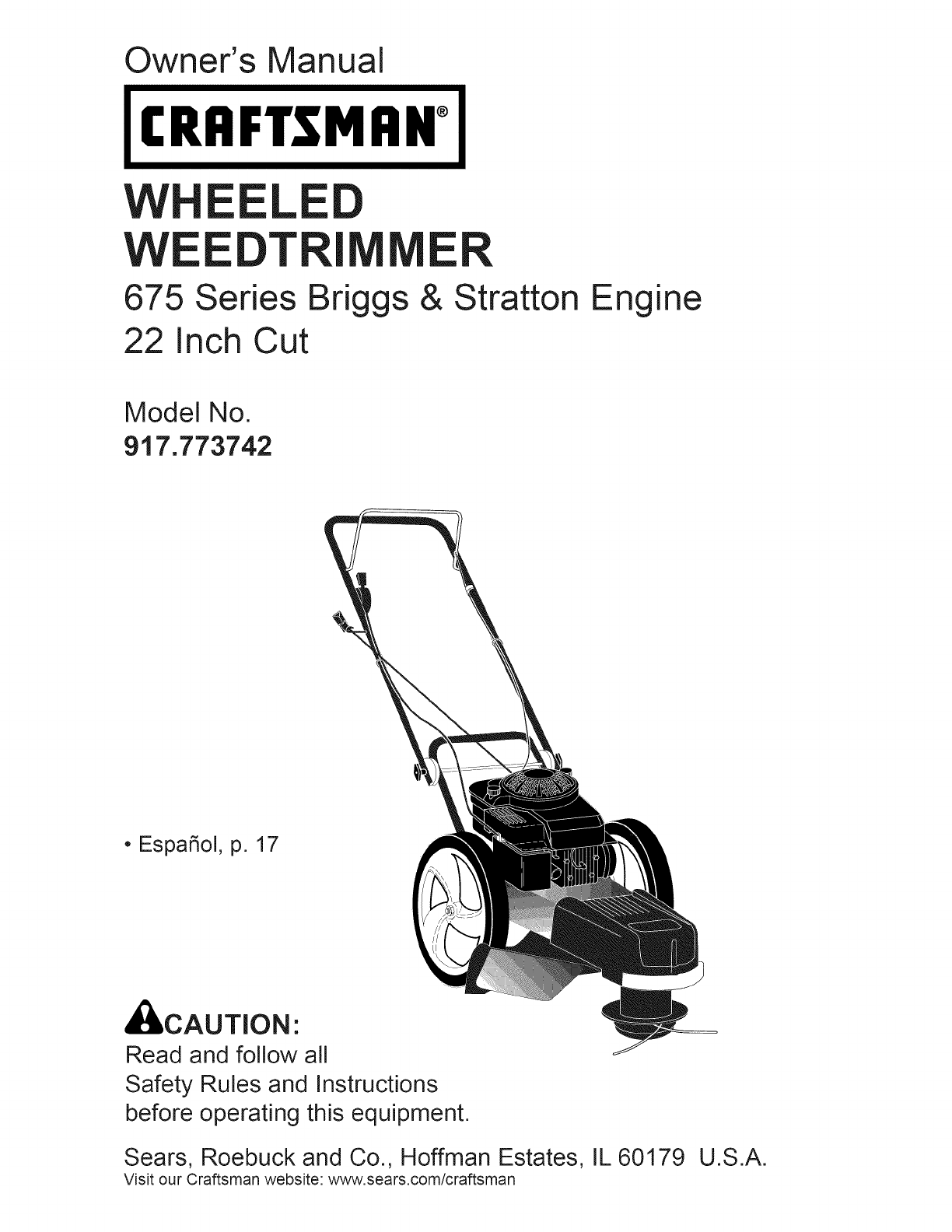 Carburetor Carb For Craftsman 917.773710 917.773703 Wheeled Weed Trimmer 