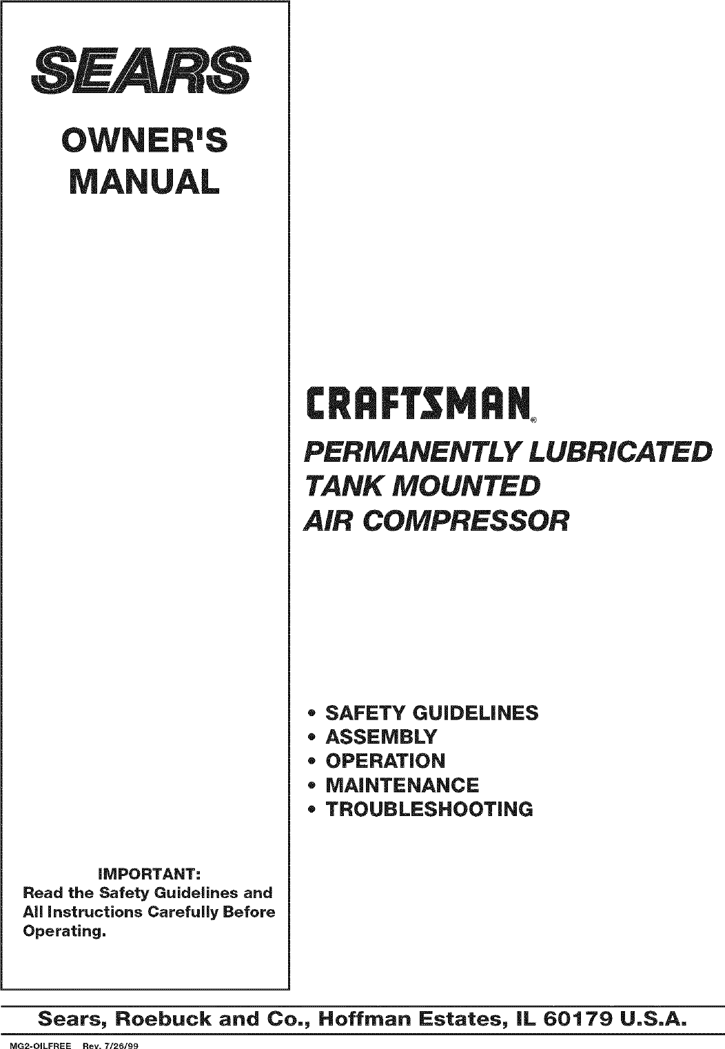 Craftsman Air Compressor Manual