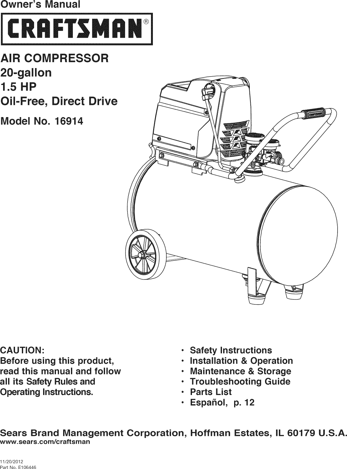 Craftsman User Manual Air Compressor Manuals And Guides L