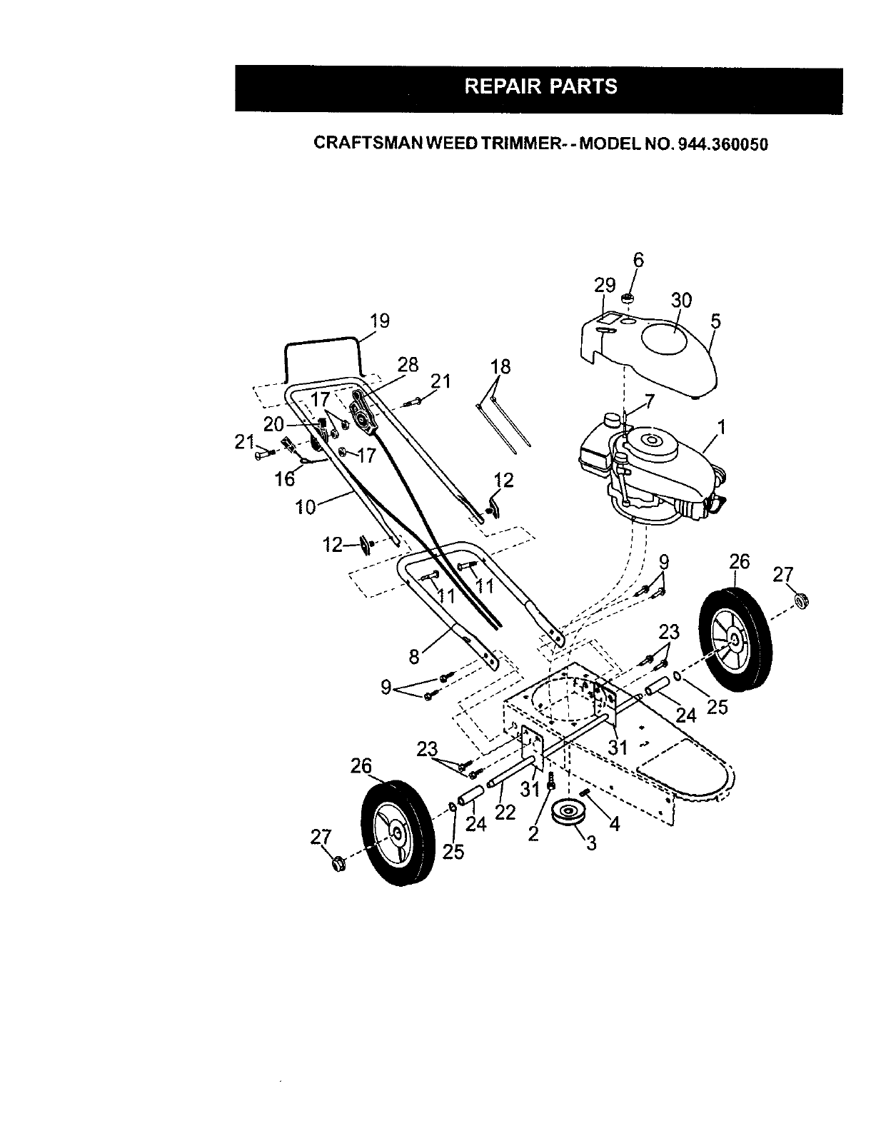 Craftsman 944360050 User Manual HIGH WHEEL WEED TRIMMER Manuals And