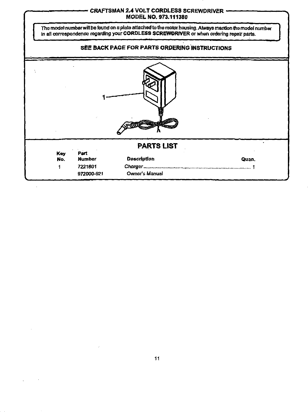 Page 11 of 11 - Craftsman 973111380 User Manual  CORDLESS DRILL-DRIVER - Manuals And Guides L0201144