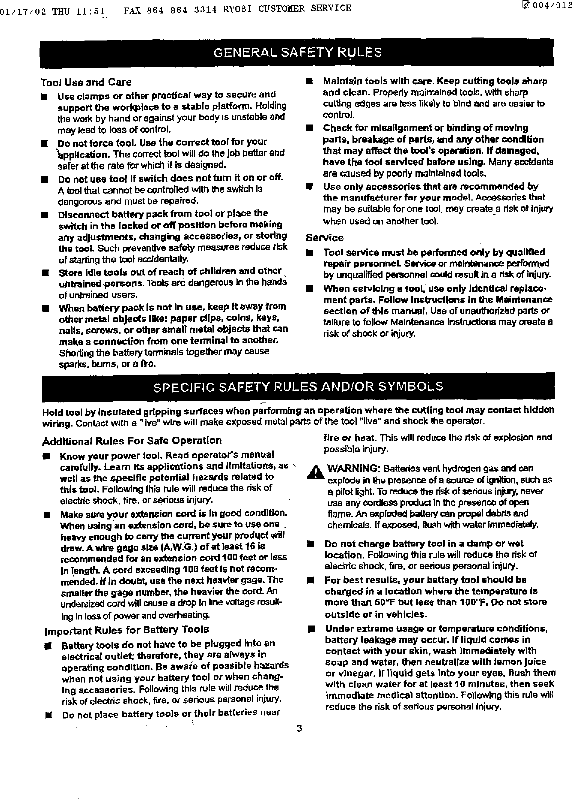 Page 3 of 11 - Craftsman 973111380 User Manual  CORDLESS DRILL-DRIVER - Manuals And Guides L0201144