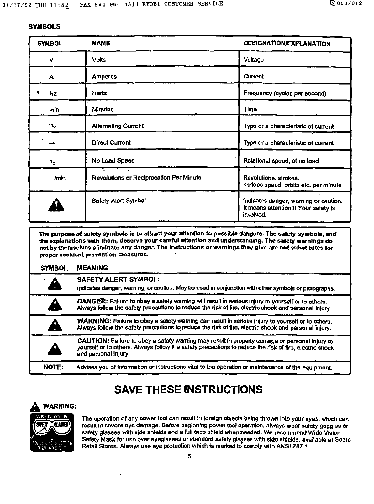 Page 5 of 11 - Craftsman 973111380 User Manual  CORDLESS DRILL-DRIVER - Manuals And Guides L0201144