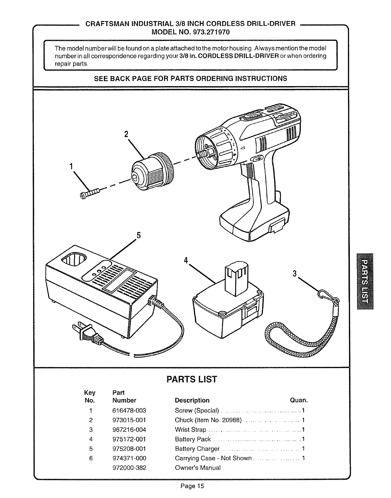 Craftsman 973271970 User Manual 3/8 CORDLESS DRILL DRIVER Manuals And