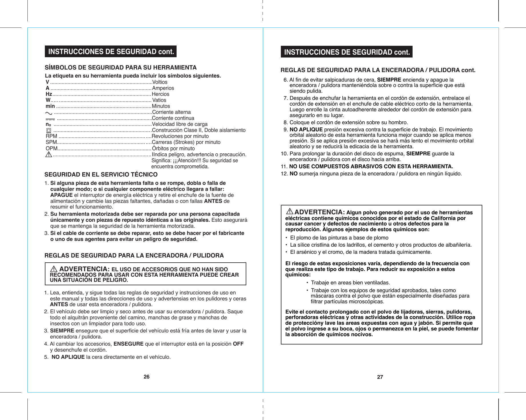 Page 4 of 10 - Craftsman Craftsman-10-In-Buffer-Polisher-Owners-Manual-Espanol- 17023 20-21  Craftsman-10-in-buffer-polisher-owners-manual-espanol