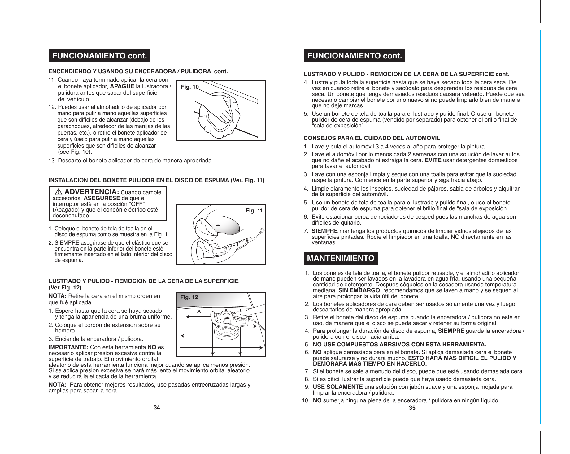 Page 8 of 10 - Craftsman Craftsman-10-In-Buffer-Polisher-Owners-Manual-Espanol- 17023 20-21  Craftsman-10-in-buffer-polisher-owners-manual-espanol