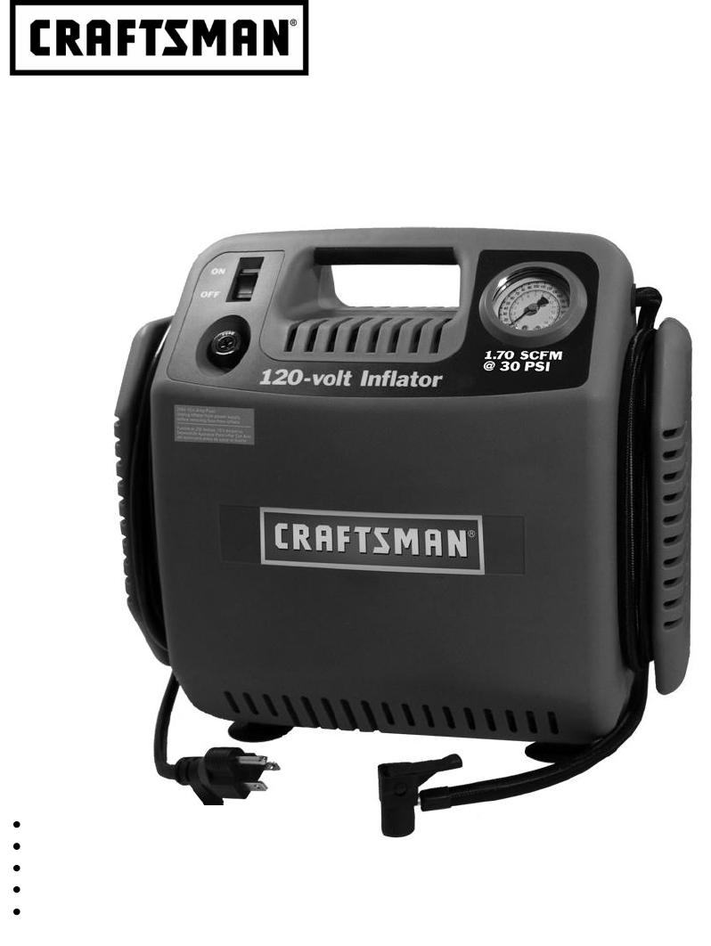 Craftsman 120v deals portable inflator