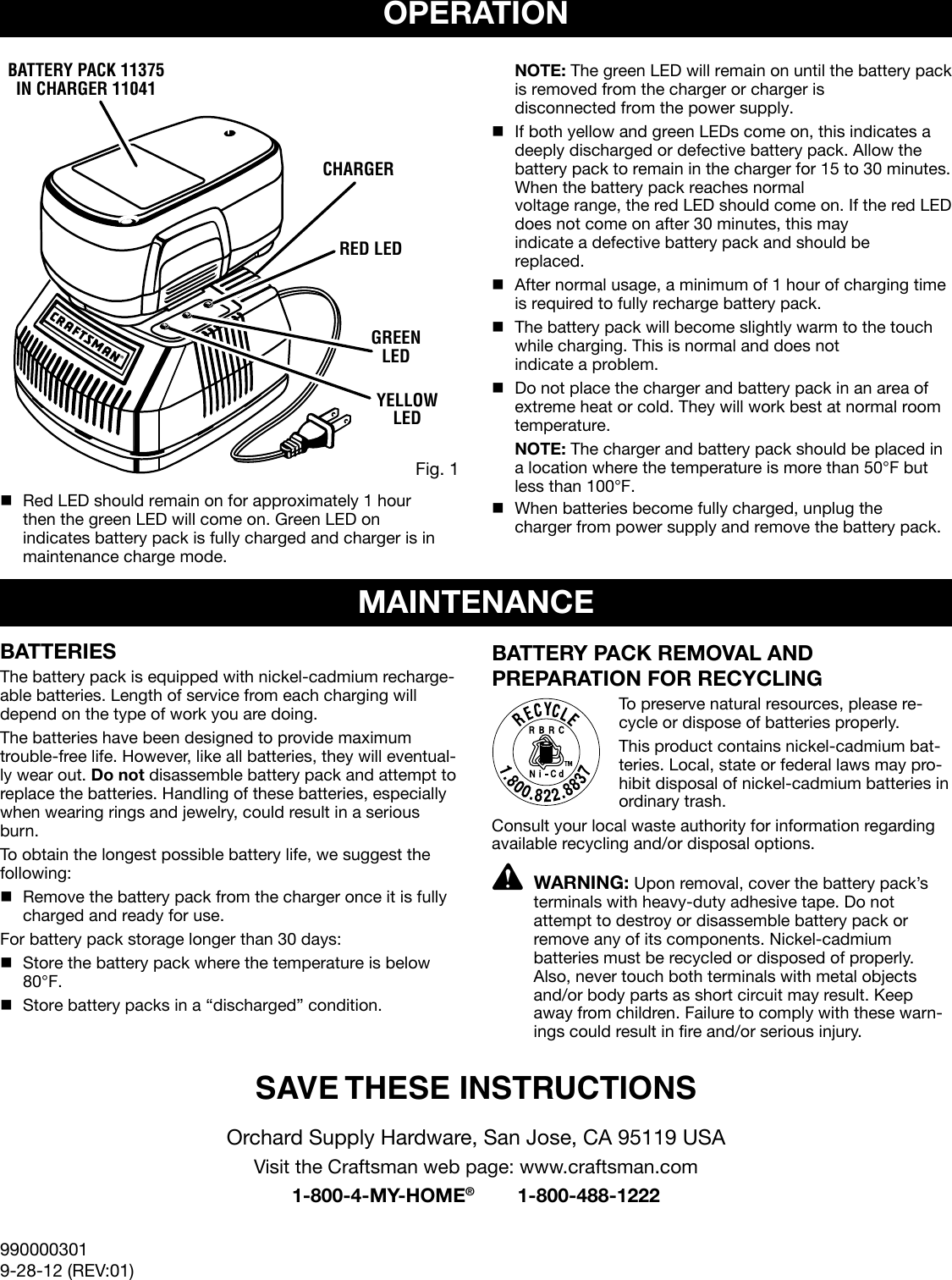 Page 2 of 4 - Craftsman Craftsman-19-2-Volt-Replacement-Battery-Pack-Owners-Manual-  Craftsman-19-2-volt-replacement-battery-pack-owners-manual