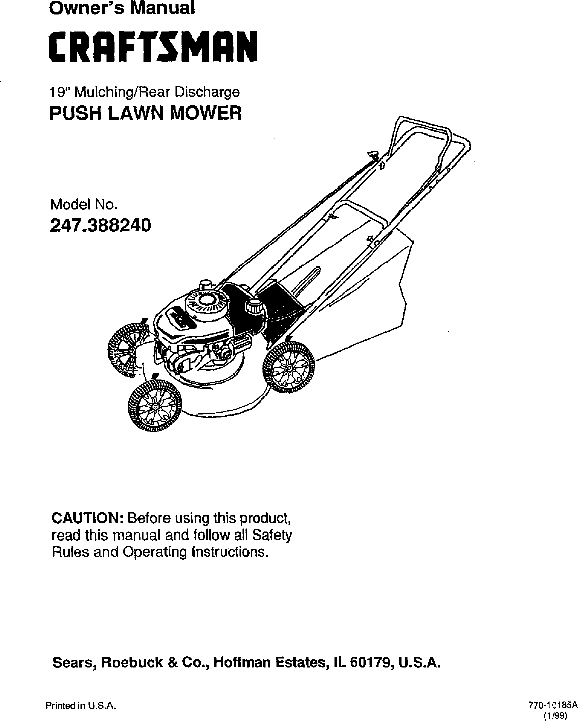 Craftsman 247 38824 Owners Manual