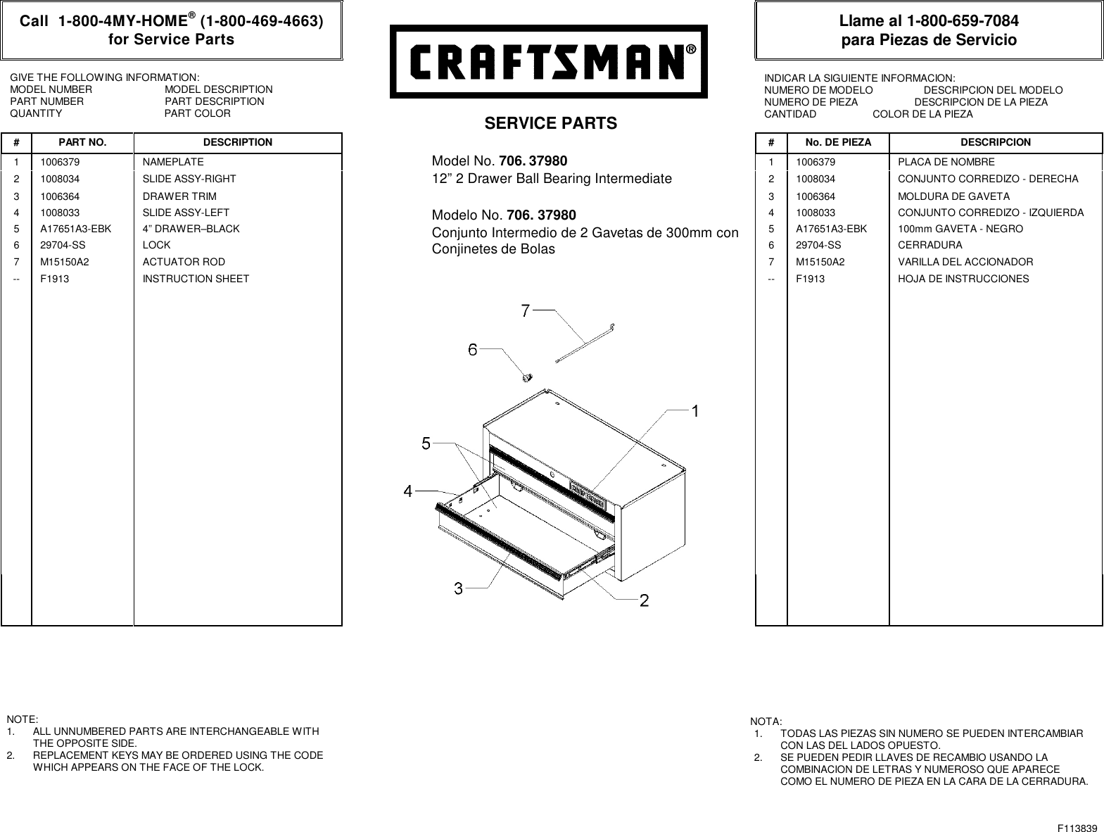 Page 1 of 1 - Craftsman Craftsman-26-In-2-Drawer-Heavy-Duty-Ball-Bearing-Middle-Chest-Black-Service-Parts-  Craftsman-26-in-2-drawer-heavy-duty-ball-bearing-middle-chest-black-service-parts