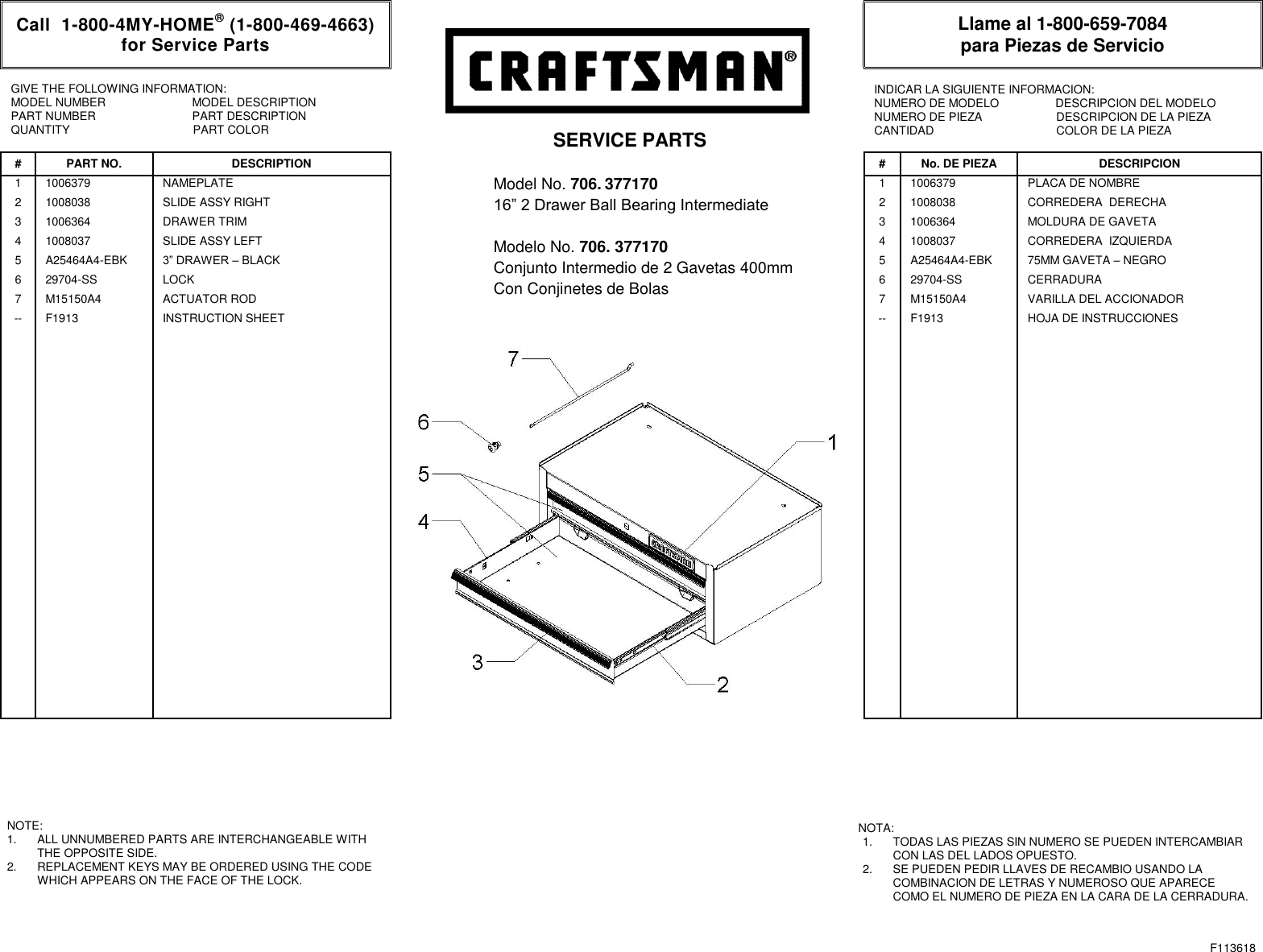 Page 1 of 1 - Craftsman Craftsman-26-In-2-Drawer-Heavy-Duty-Ball-Bearing-Middle-Chest-Red-Black-Service-Parts- Call 1-800-366-7278 For Service Parts  Craftsman-26-in-2-drawer-heavy-duty-ball-bearing-middle-chest-red-black-service-parts