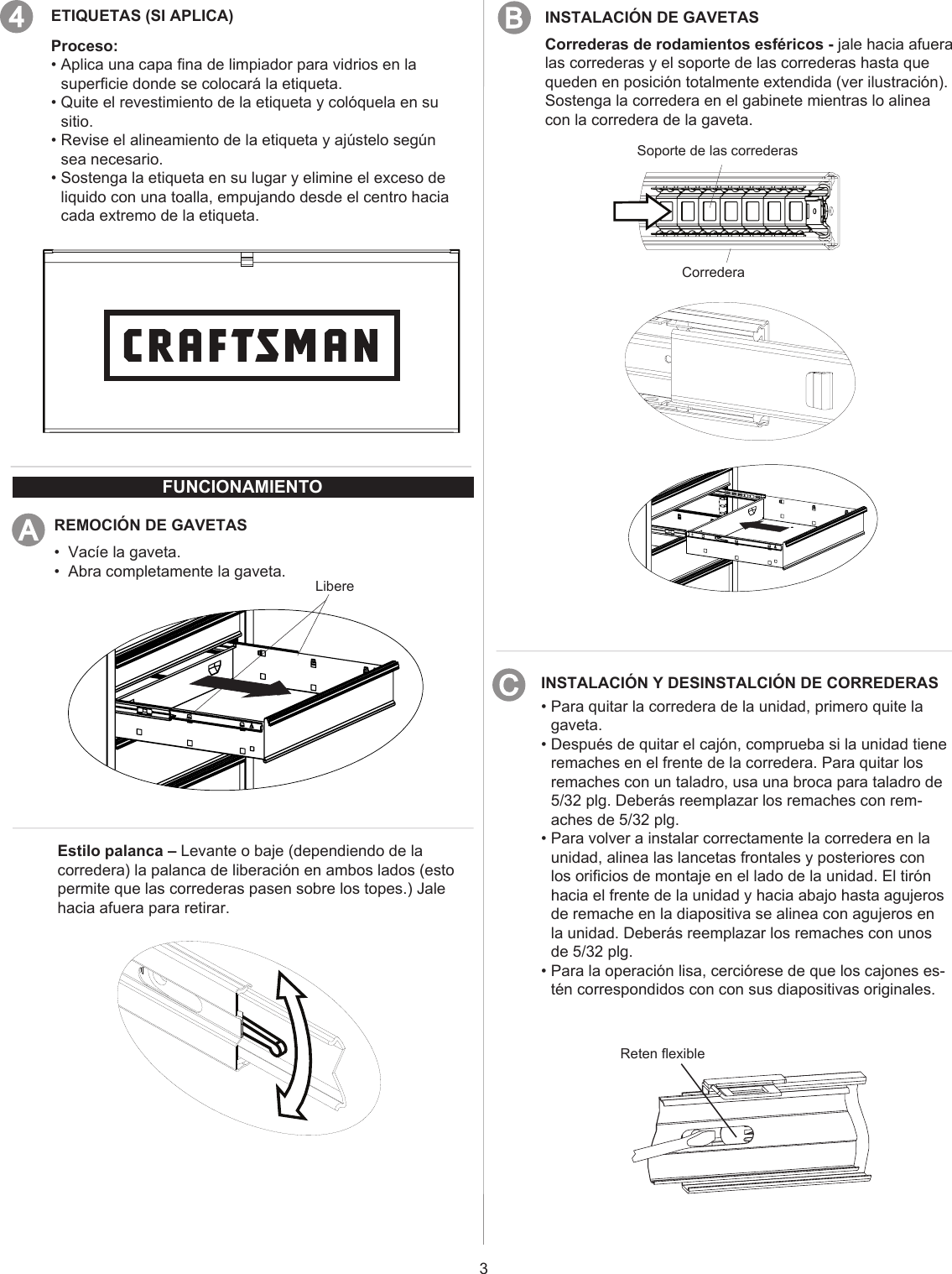 Page 7 of 8 - Craftsman Craftsman-26-In-4-Drawer-Ball-Bearing-Griplatch-Rolling-Cabinet-Red-Owners-Manual-  Craftsman-26-in-4-drawer-ball-bearing-griplatch-rolling-cabinet-red-owners-manual