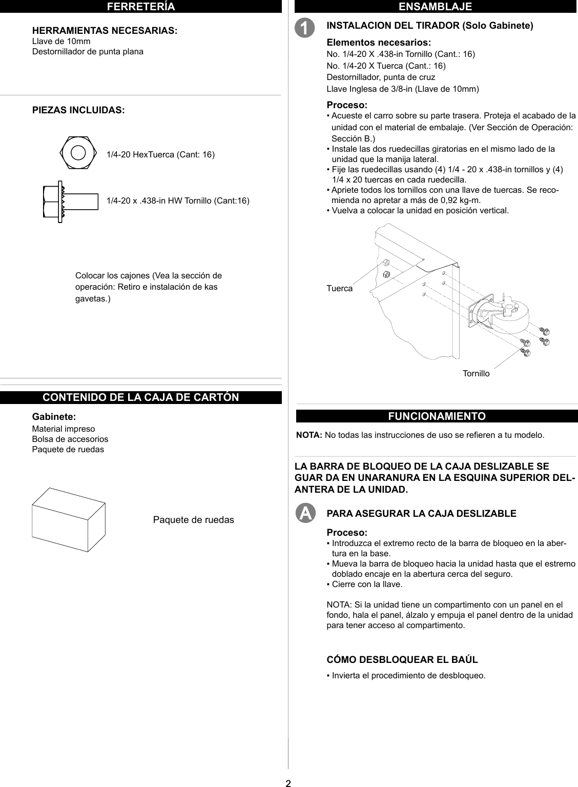 Page 6 of 8 - Craftsman Craftsman-26-In-Wide-3-Drawer-Standard-Duty-Ball-Bearing-Rolling-Cabinet-Black-Use-And-Care-Manual-  Craftsman-26-in-wide-3-drawer-standard-duty-ball-bearing-rolling-cabinet-black-use-and-care-manual