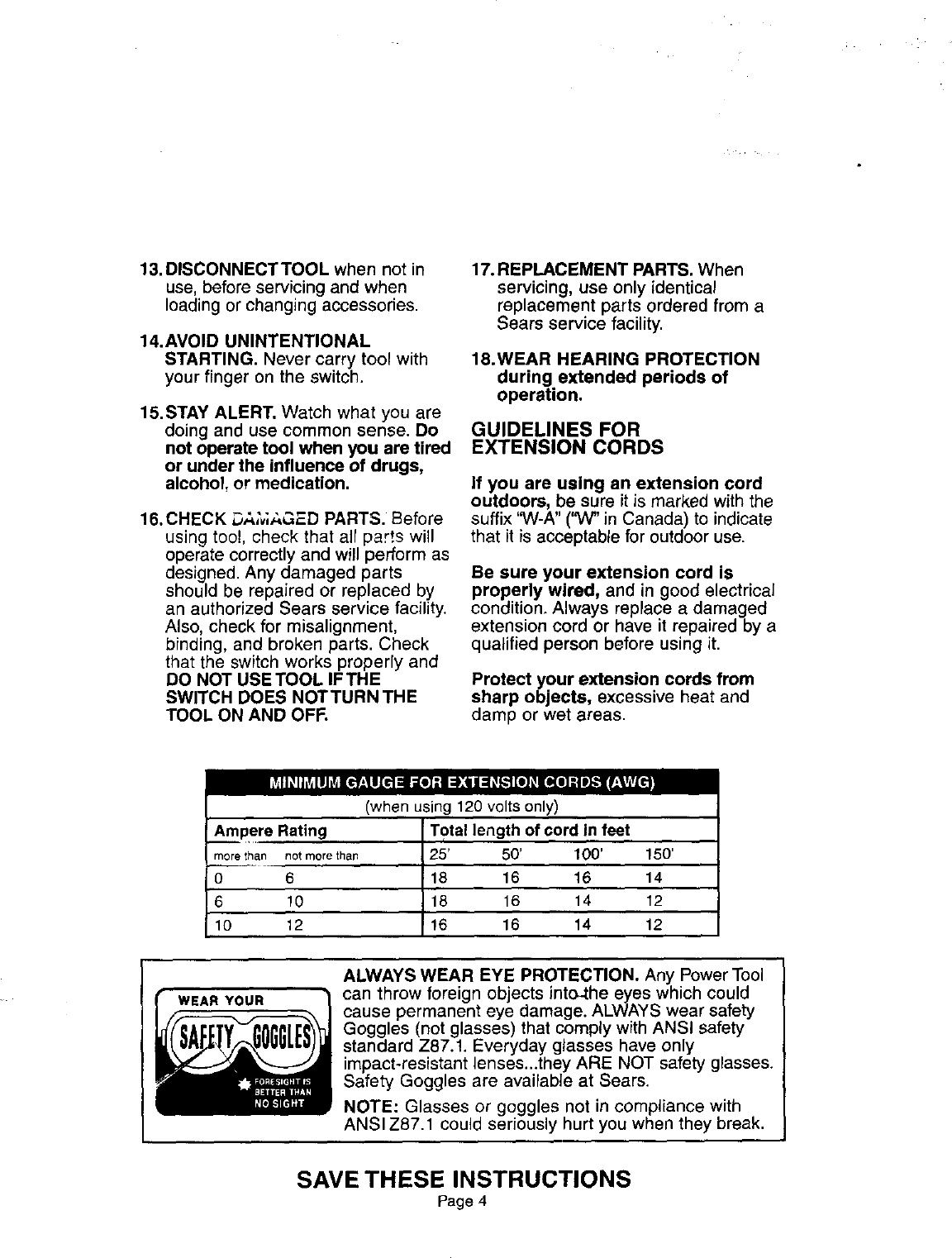 Page 4 of 12 - Craftsman Craftsman-2723303-836-27233-Users-Manual-  Craftsman-2723303-836-27233-users-manual