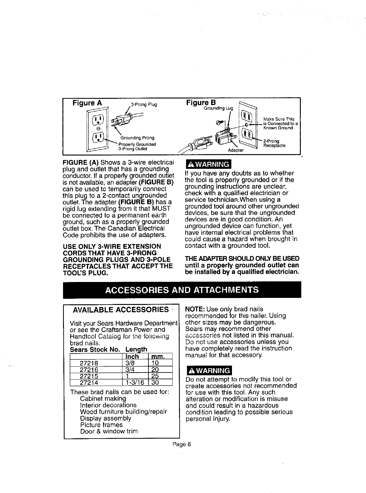 Page 6 of 12 - Craftsman Craftsman-2723303-836-27233-Users-Manual-  Craftsman-2723303-836-27233-users-manual