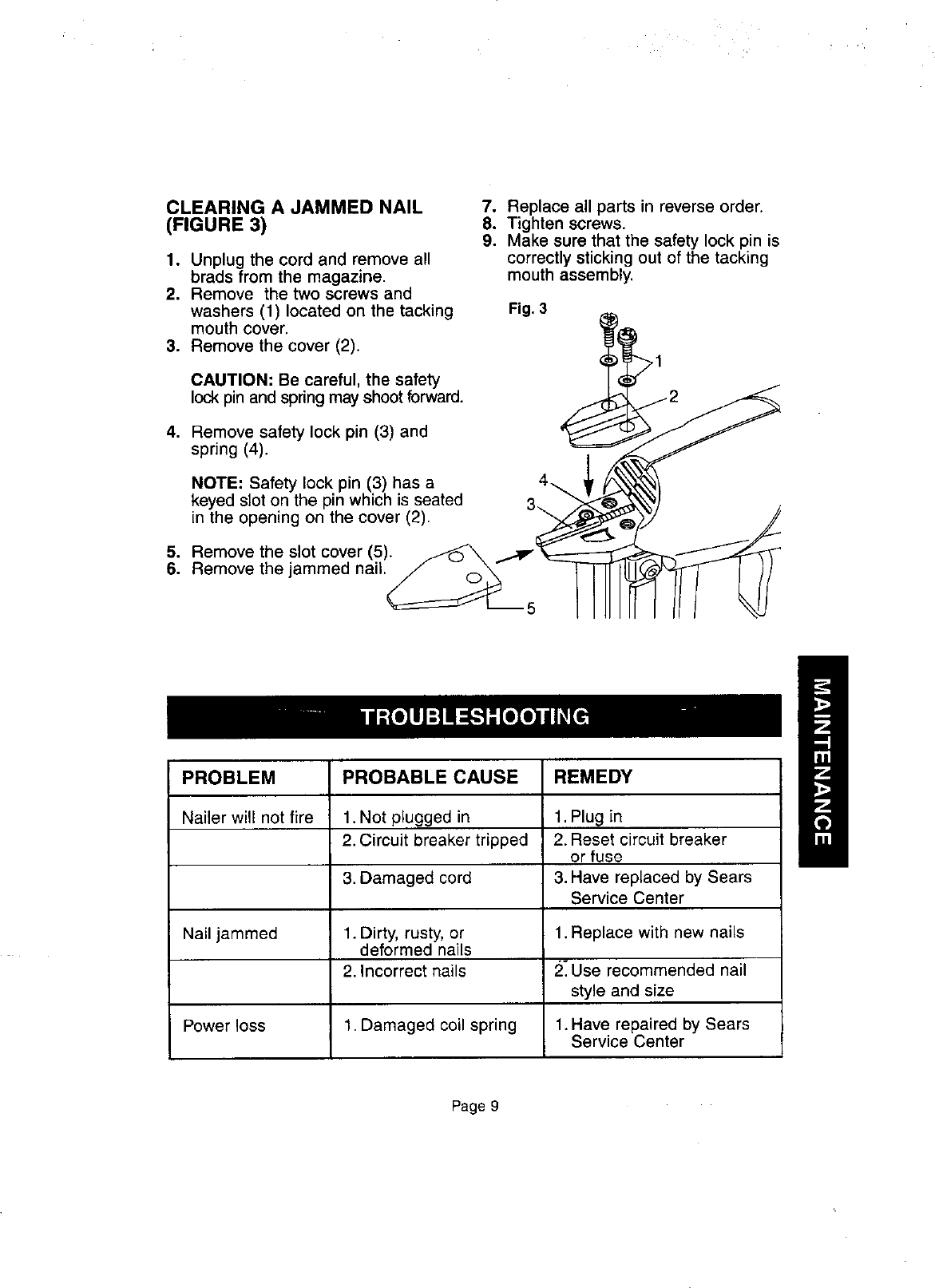 Page 9 of 12 - Craftsman Craftsman-2723303-836-27233-Users-Manual-  Craftsman-2723303-836-27233-users-manual