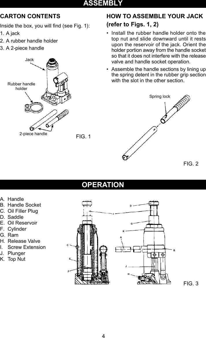 Page 4 of 9 - Craftsman Craftsman-2-Ton-Hydraulic-Jack-Owners-Manual- 50280_82 Manual 2007.pmd  Craftsman-2-ton-hydraulic-jack-owners-manual