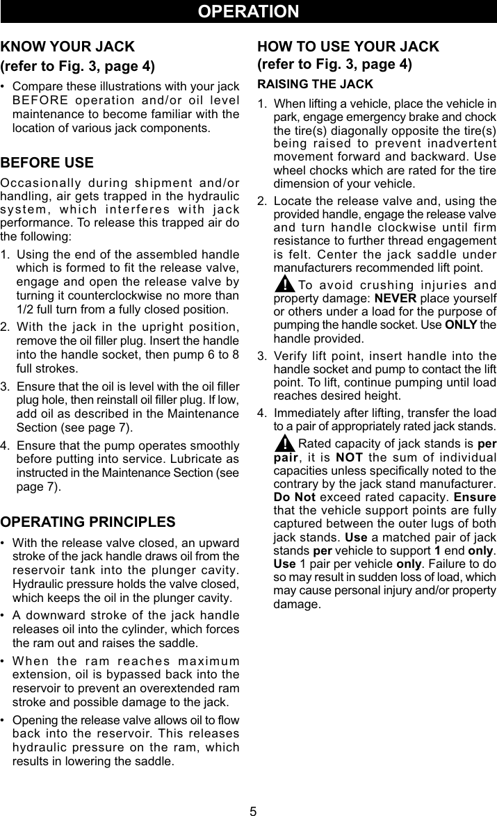 Page 5 of 9 - Craftsman Craftsman-2-Ton-Hydraulic-Jack-Owners-Manual- 50280_82 Manual 2007.pmd  Craftsman-2-ton-hydraulic-jack-owners-manual