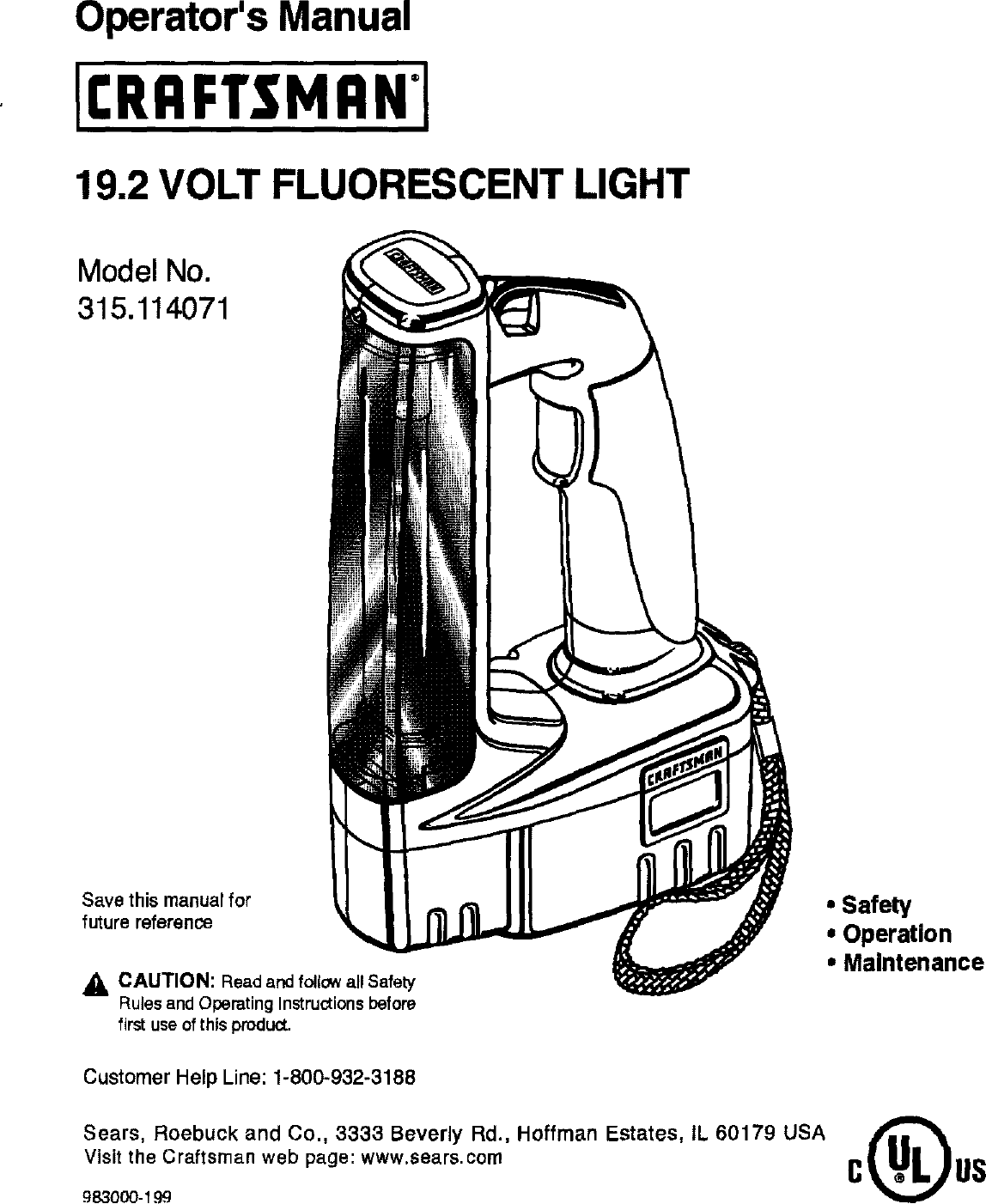 Page 1 of 12 - Craftsman Craftsman-315-114071-Operators-Manual-  Craftsman-315-114071-operators-manual