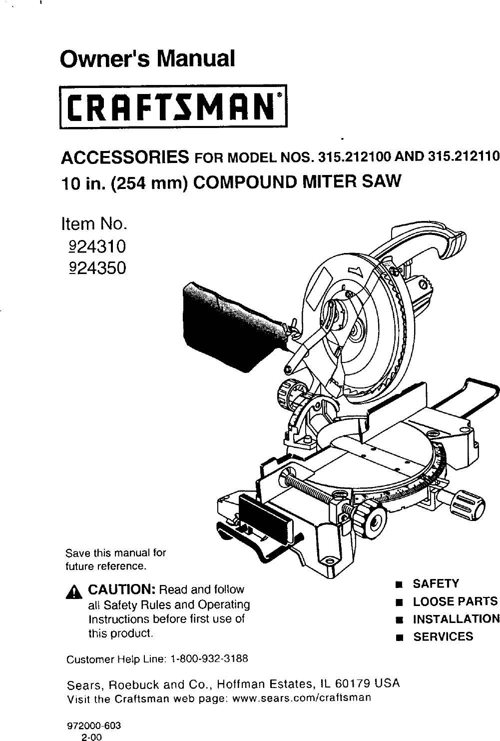 Page 1 of 4 - Craftsman Craftsman-315-2121-Users-Manual- Craftsman-315-2121-users-manual