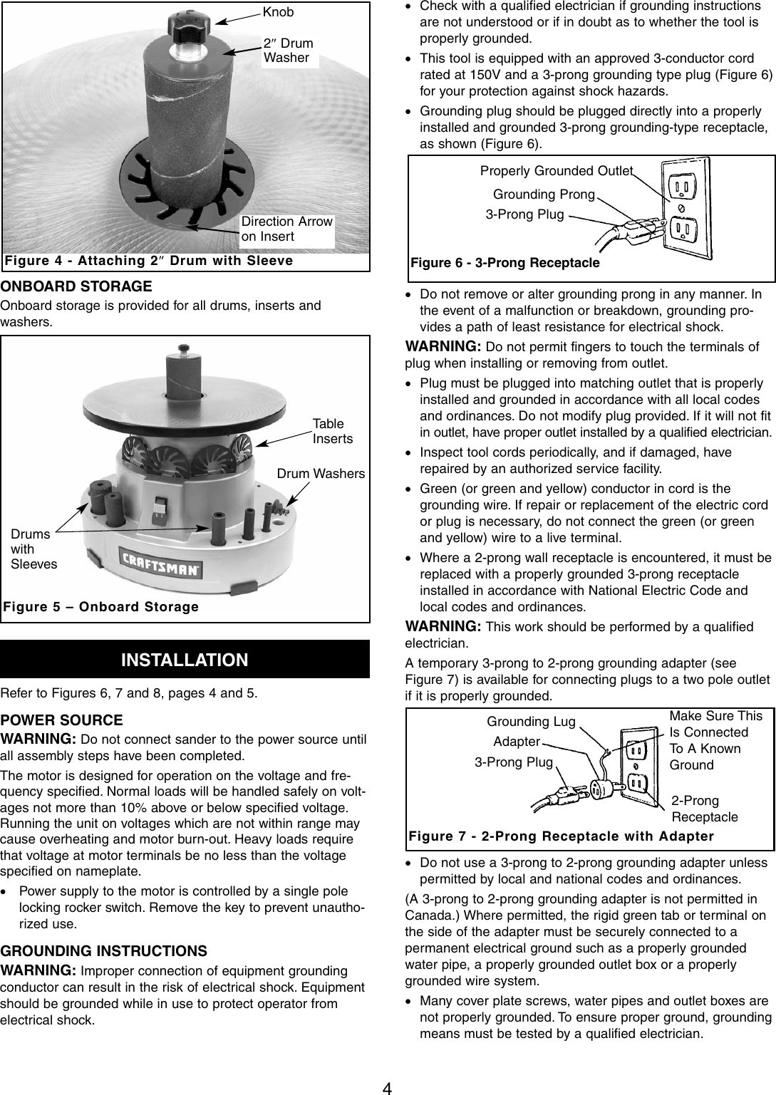 Page 4 of 12 - Craftsman Craftsman-351-215-Users-Manual- 215000_Bil_oipm_V1_  Craftsman-351-215-users-manual