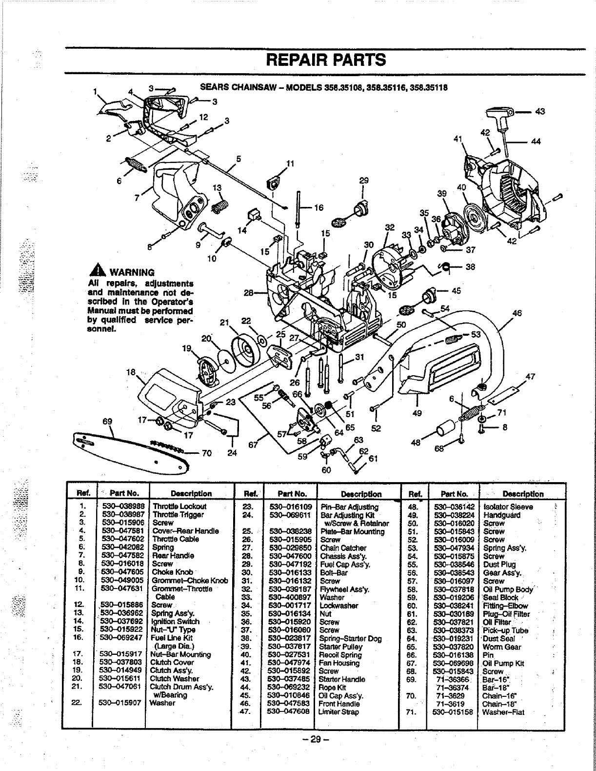 Craftsman 358 35108 Operators Manual OM, 358.351080, 358.351160, 358.