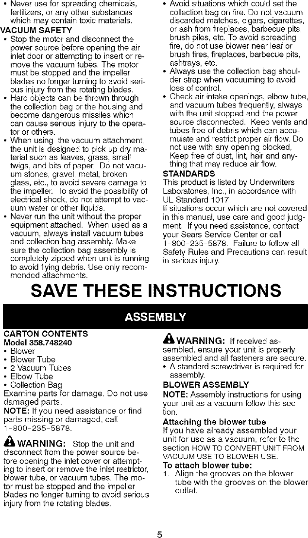 Page 5 of 11 - Craftsman Craftsman-358-74824-Users-Manual-  Craftsman-358-74824-users-manual