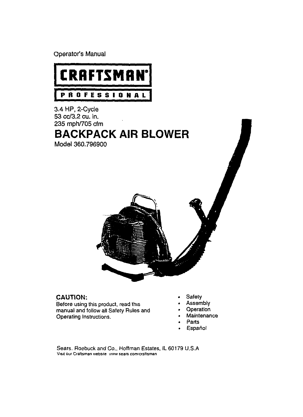 Craftsman 360 7969 Users Manual