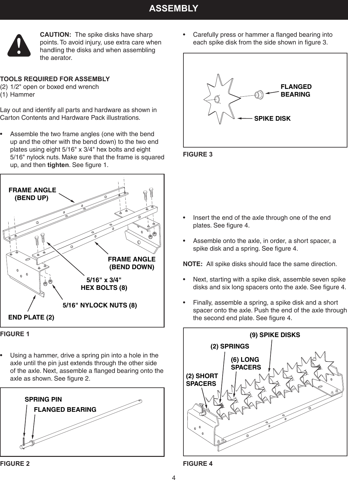 Page 4 of 8 - Craftsman Craftsman-36-In-Spike-Aerator-Owners-Manual-  Craftsman-36-in-spike-aerator-owners-manual