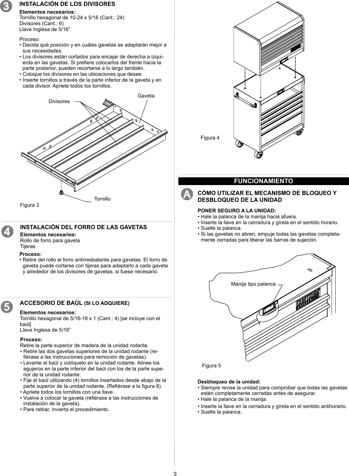 Page 9 of 12 - Craftsman Craftsman-36-Wide-Industrial-Grade-7-Drawer-Tool-Cart-Owners-Manual-  Craftsman-36-wide-industrial-grade-7-drawer-tool-cart-owners-manual