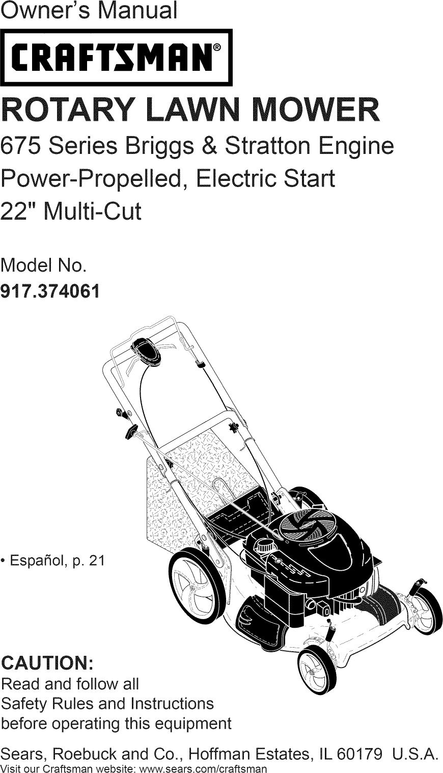 Craftsman 37406 Owners Manual