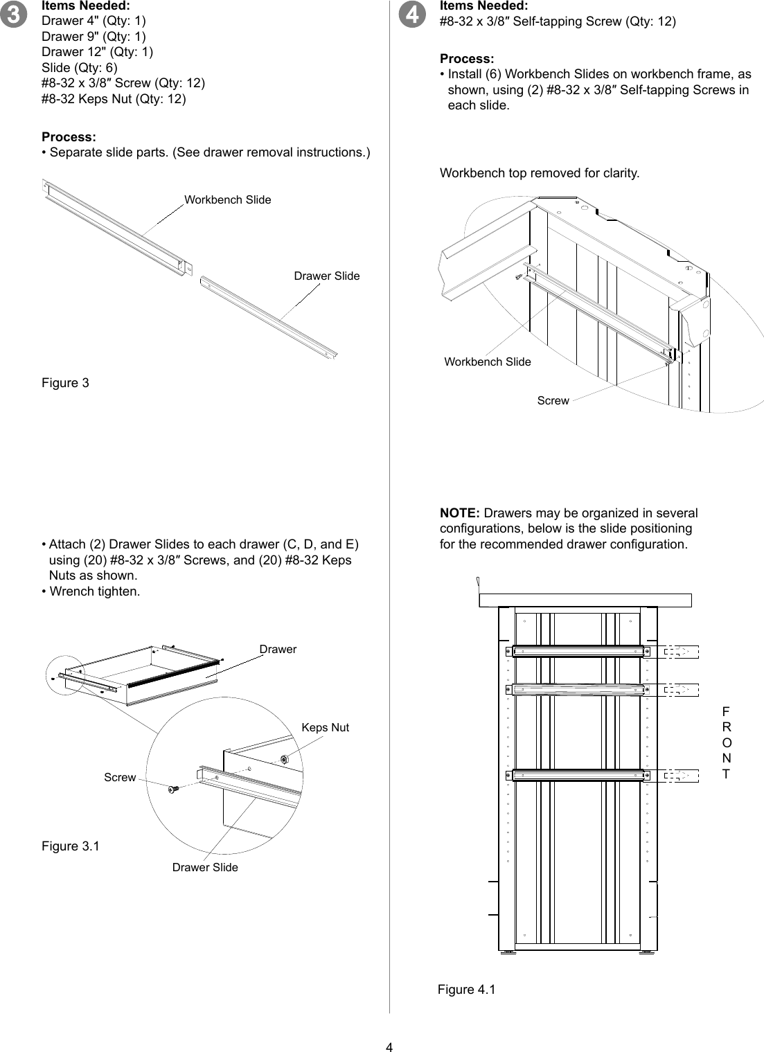 Page 4 of 12 - Craftsman Craftsman-3-Drawer-Workbench-Module-Red-Black-Instruction-Manual-  Craftsman-3-drawer-workbench-module-red-black-instruction-manual