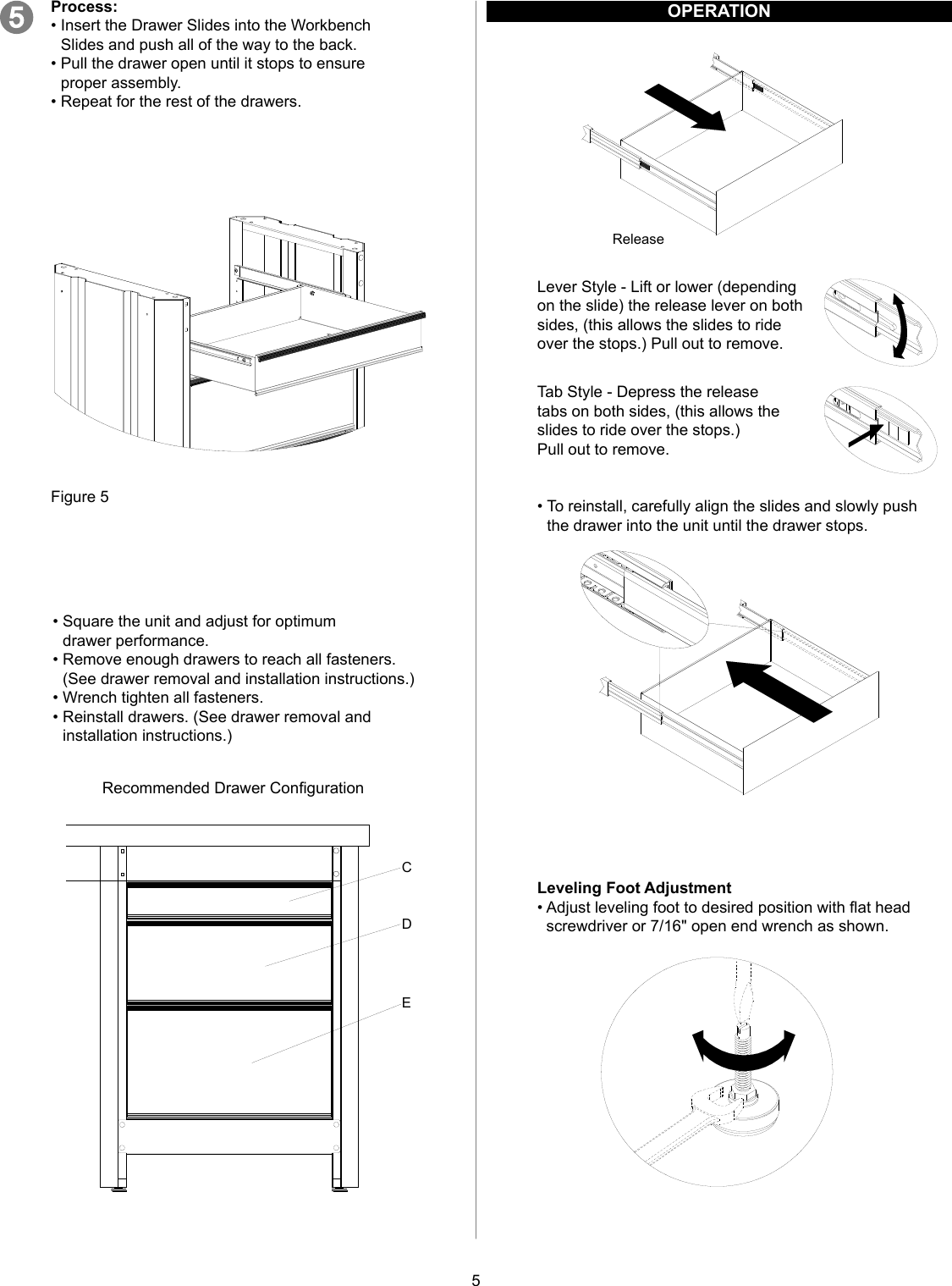 Page 5 of 12 - Craftsman Craftsman-3-Drawer-Workbench-Module-Red-Black-Instruction-Manual-  Craftsman-3-drawer-workbench-module-red-black-instruction-manual